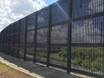 The six foot fence separating Brownsville, Texas, and Matamoros, Mexico