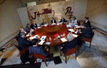 Reunión del Consejo Ejecutivo de la Generalitat, hoy, en Barcelona.