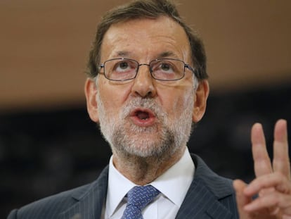 El presidente del Gobierno en funciones, Mariano Rajoy, en una reciente rueda de prensa.
