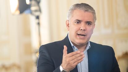 El presidente de Colombia Iván Duque, durante una entrevista con EL PAÍS, en Bogotá, el 30 de mayo de 2021.