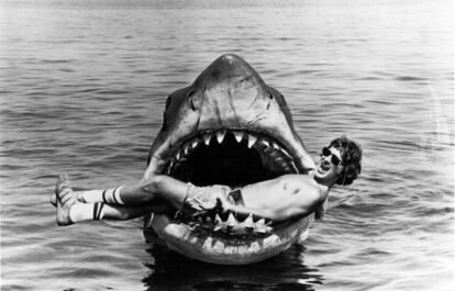 Steven Spielberg durante el rodaje de 'Tiburón'.
