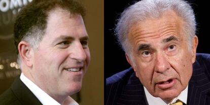 Michael Dell (izquierda) y Carl Icahn (derecha).