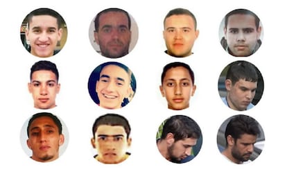 Los 12 sospechosos de integrar la célula yihadista de Ripoll.
