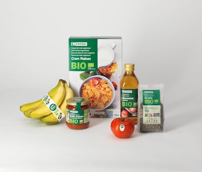 EROSKI ha reforzado su apuesta por EROSKI BIO y EROSKI Natur BIO: hoy ya pueden encontrarse hasta 103 productos tanto en sus establecimientos como en el supermercado 'online'.