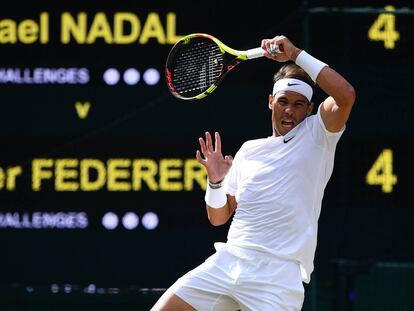 Rafa Nadal, en una acción del partido.