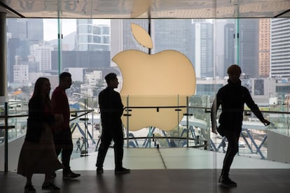 Vista de uma loja da Apple em Hong Kong.