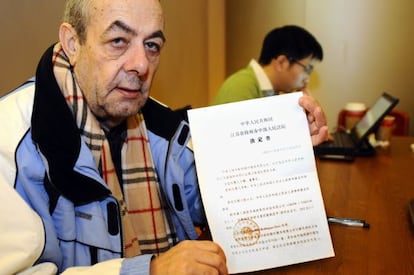 Cándido Rodríguez, el empresario gallego retenido, en China.