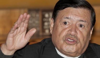 El arzobispo Norberto Rivera durante un encuentro con periodistas.