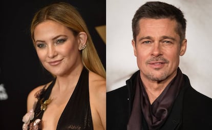 La actriz Kate Hudson y el actor Brad Pitt.