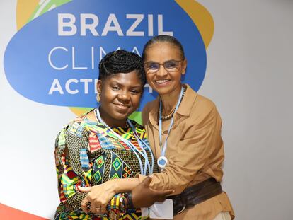 Le vicepresidenta colombiana Francia Márquez y la exministra brasileña Marina Silva en la COP27 de Egipto.