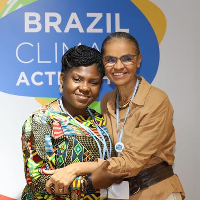 La vicepresidenta de Colombia, Francia Márquez y Marina Silva, exministra de Ambiente de Brasil, en la COP27 de Egipto.