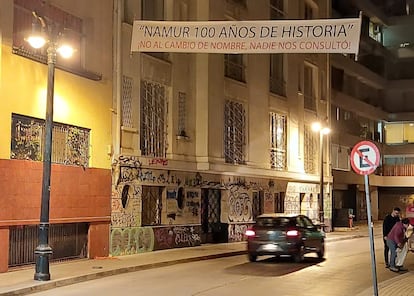 Calle Namur de Santiago de Chile. Cambio de nombre de calles por la conmemoracin de los 50 a?os del golpe de Estado