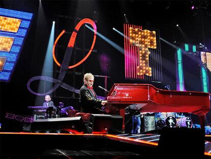 Elton John, la pasada semana en Düsseldorf durante su actuación.