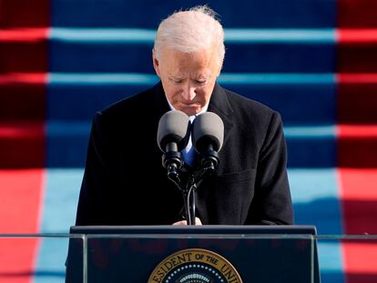 El presidente de EE UU, Joe Biden, durante su toma de posesión.