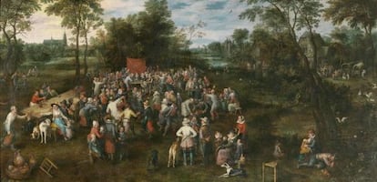 &#039;Banquete de bodas&#039; (1623), de Jan Brueghel &#039;el Viejo&#039; una de las obras da&ntilde;adas.