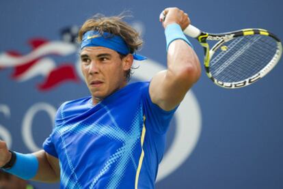 Nadal, durante el partido ante Mahut.