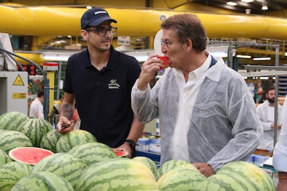 Alberto Núñez Feijóo, visita la empresa Indasol, donde mantiene un encuentro con empresarios del sector agrícola.