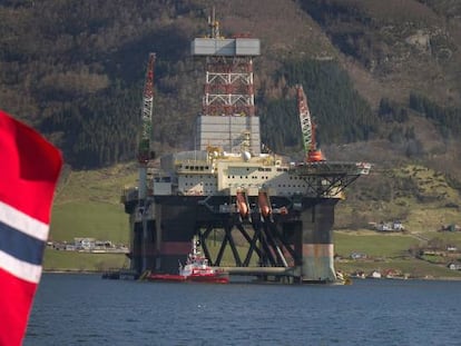 Una plataforma petrolífera en Noruega.