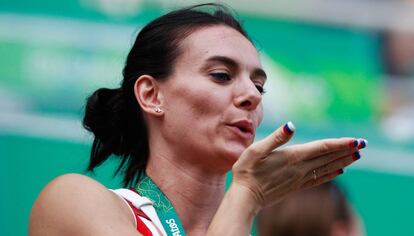 La saltadora rusa Yelena Isinbayeva, en Río 2016.