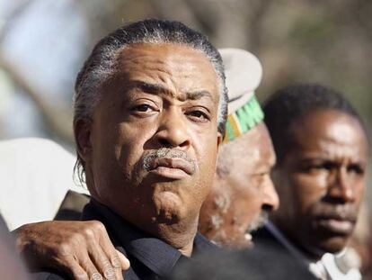 Al Sharpton, dirigente de los negros neoyorquinos, durante una manifestación en noviembre de 2006.