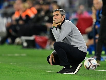 Ernesto Valverde durante el partido entre el Getafe y el Athletic de Bilbao, en Madrid este martes