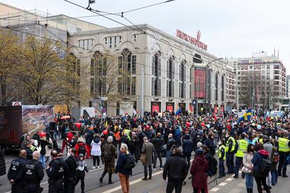 Protesta contra las restricciones por la covid en Berlin este fin de semana.