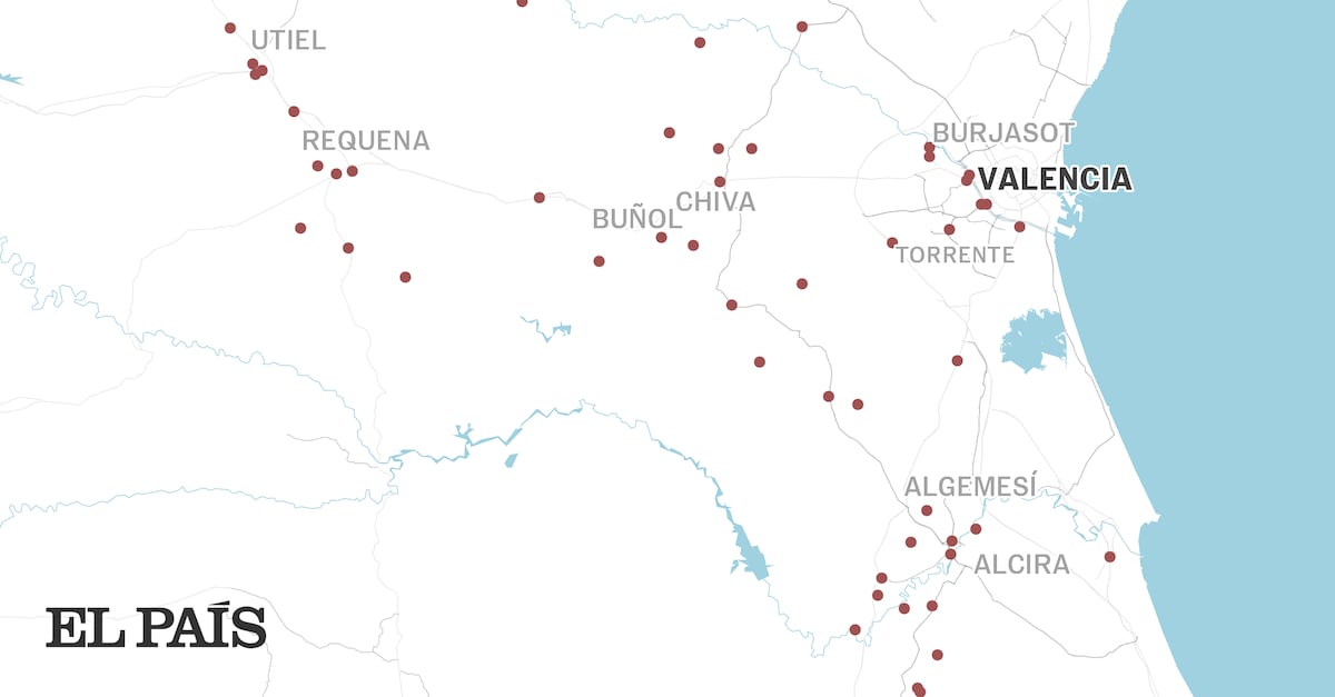 Consulte el mapa de las carreteras cortadas por la dana