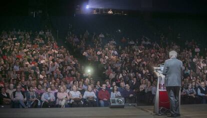 El presidente de la Fundación Pasqual Maragall, Jordi Camí, en el acto de este martes.