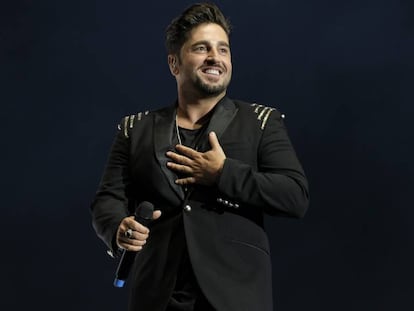 David Bustamante, en un concierto en Madrid, en junio.