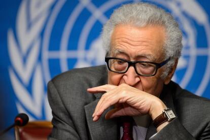 El mediador de la ONU para Siria, Lakhdar Brahimi, este lunes.