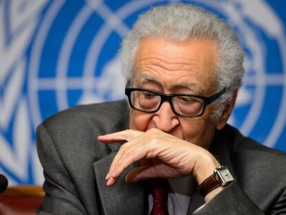 El mediador de la ONU para Siria, Lakhdar Brahimi, este lunes.
