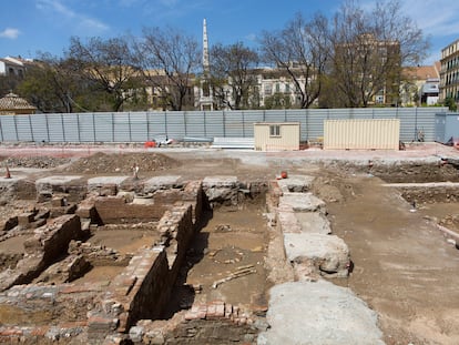 Restos arqueológicos encontrados en la Plaza de la Merced, Málaga.