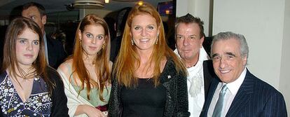 Sarah Ferguson, con sus dos hijas, y a la derecha, Martin Scorsese.