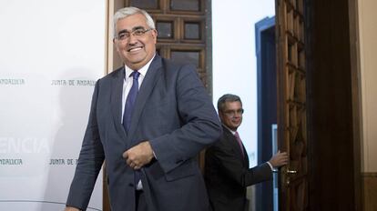 El consejero de Conocimiento, Antonio Ram&iacute;rez de Arellano, durante la rueda de prensa posterior al Consejo de Gobierno.
 