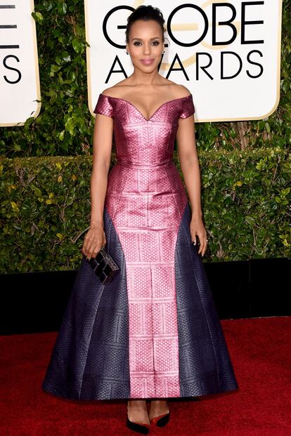 Kerry Washington, Olivia Pope en Scandal, con un modelo bicolor de Michael Kors.