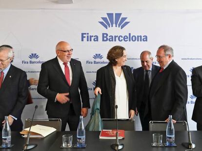 La alcaldesa de Barcelona, Ada Colau, junto al presidente de Freixenet, Jos&eacute; Luis Bonet.