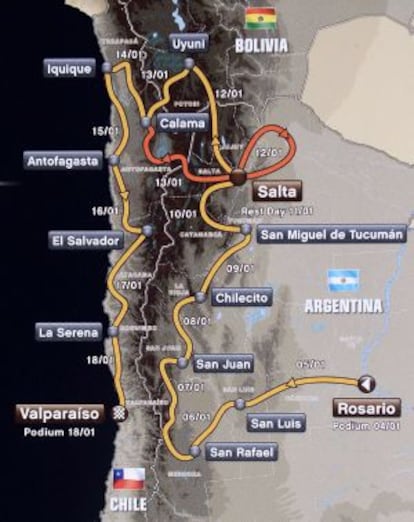 Recorrido del Rally Dakar 2014