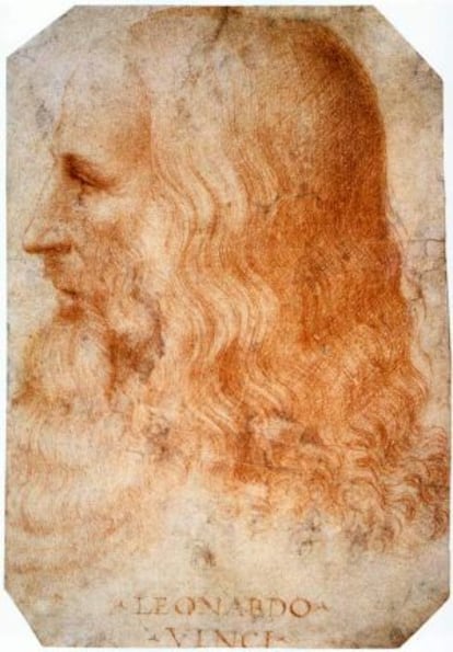 A drawing of Leonardo da Vinci.