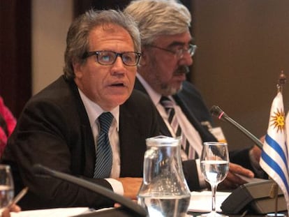 El canciller uruguayo, Luis Almagro, y el embajador ante la OEA, Milton Romani. EFE/Archivo