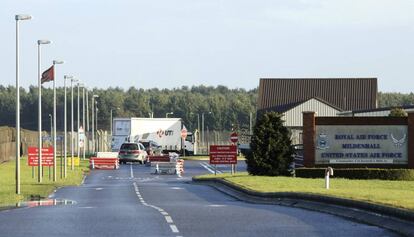 Imagen de archivo de la base militar de Mildenhall, en Suffolk (Reino Unido).