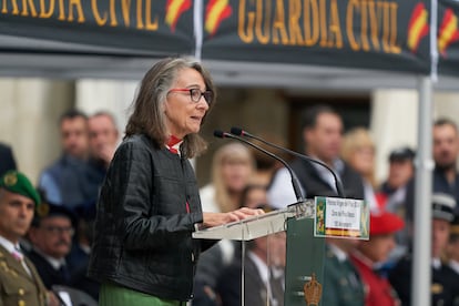 La delegada del Gobierno en el País Vasco, Marisol Garmendia, durante el acto institucional.