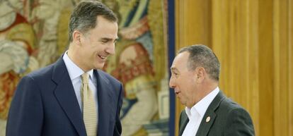 El rey Felipe VI ha recibido en el Palacio de la Zarzuela al portavoz de Comprom&iacute;s, Joan Baldov&iacute;