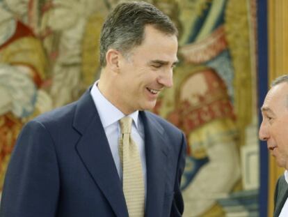 El rey Felipe VI ha recibido en el Palacio de la Zarzuela al portavoz de Comprom&iacute;s, Joan Baldov&iacute;