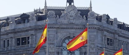 Fachada del Banco de España, en la Plaza de Cibeles de Madrid.