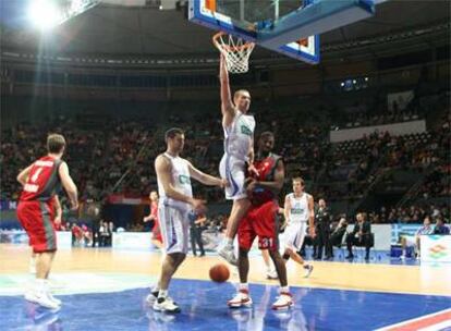 Hervelle, durante el partido ante el Bamberg