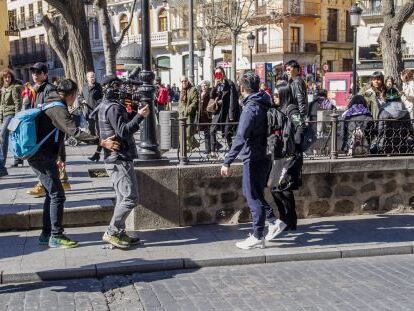 Grupo de turistas en Madrid. 