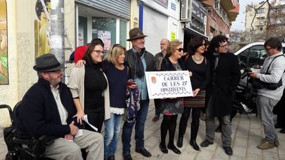 El acto organizado para el cambio de nombre de una de las calles. 