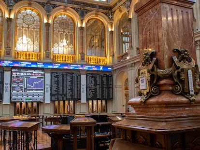 Patio de operaciones de la Bolsa de Madrid.