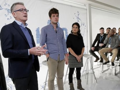 El presidente de Aguas de Valencia, Eugenio Calabuig, presenta los proyectos H20 Challenge.