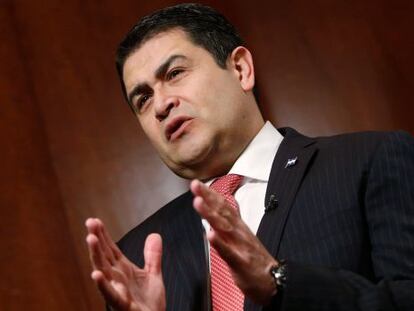 El presidente de Honduras, Juan Orlando Hernández, en Washington